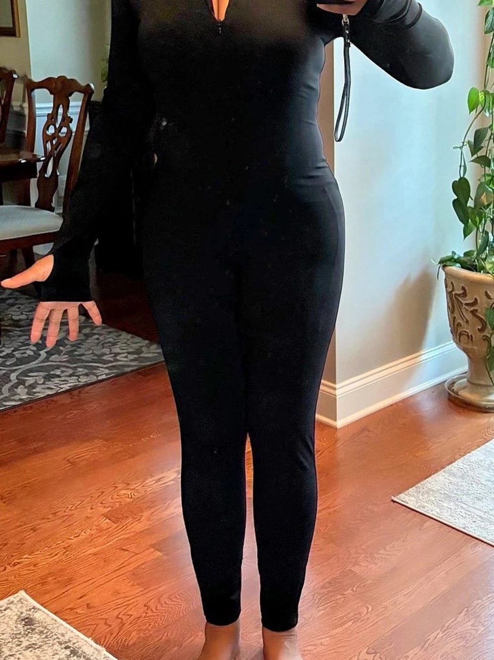 LA FOI Black Long Sleeve Jumpsuit Size L Brand New